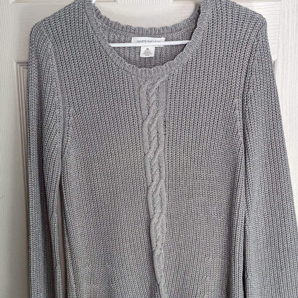 Silver lightweight cotton sweater size XL
